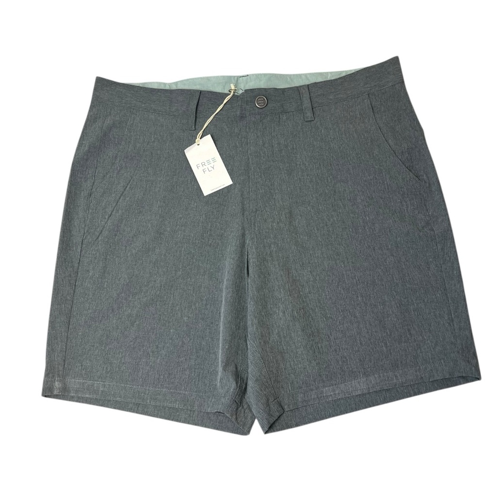 Free Fly NWT Men’s Hybrid II Heather Graphite Gray Size 36 Chino Golf Shorts